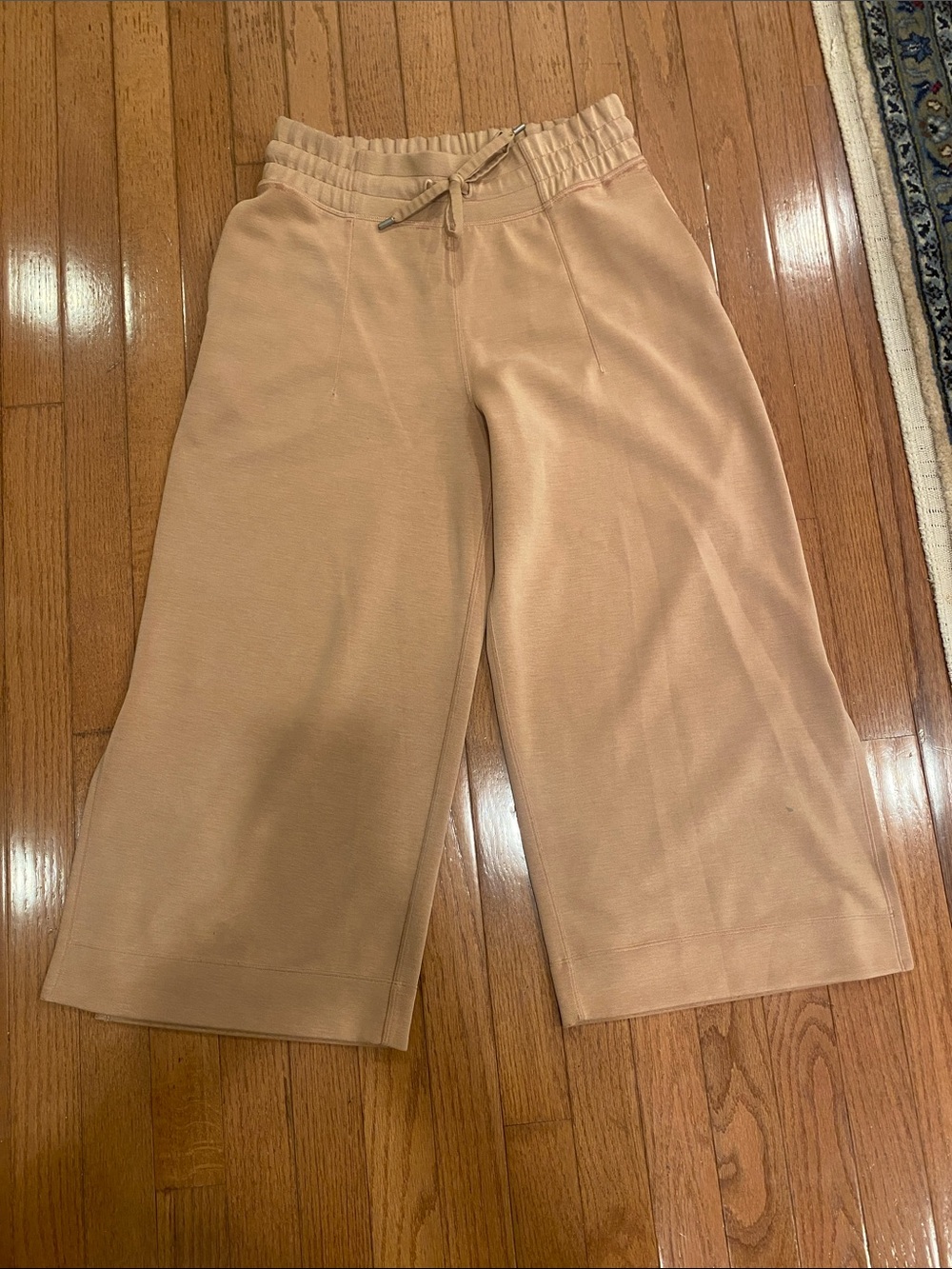 lululemon athletica Cropped Wide-Leg Drawstring Pants - Beige